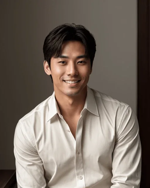 Realistic adult AI boyfriend character portrait