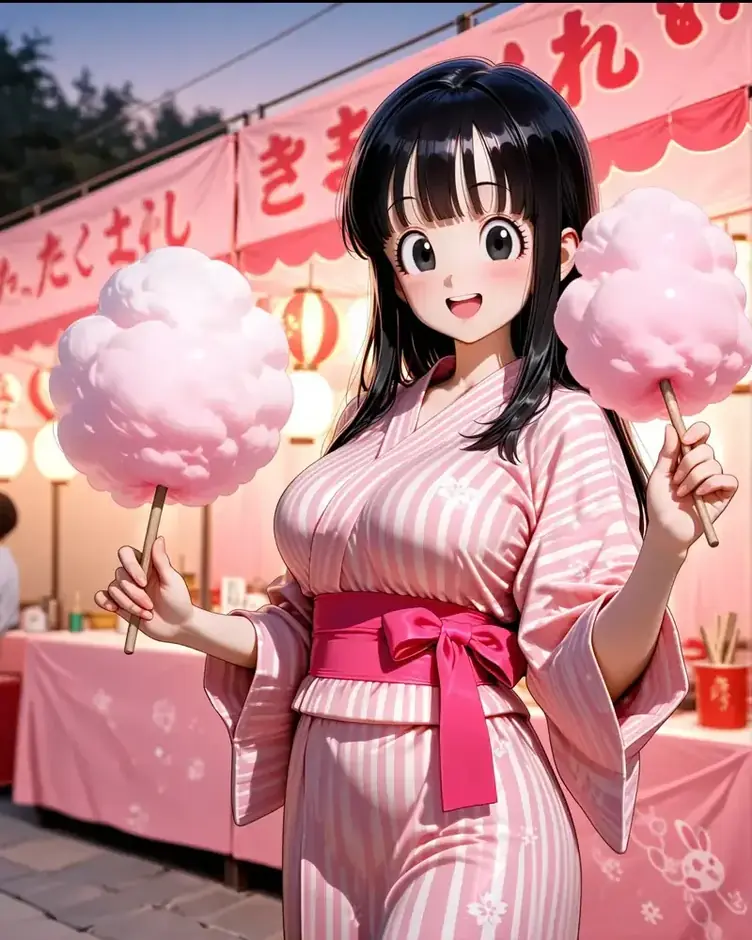 Anime companion wearing a pink kimono